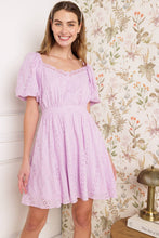 Load image into Gallery viewer, MIDNIGHT MIRAGE GOWN WOVEN EYELET MINI DRESS
