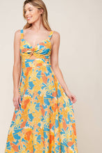 Load image into Gallery viewer, TWIRL ME BLUE WOVEN MIDI DRESS
