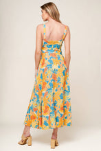 Load image into Gallery viewer, TWIRL ME BLUE WOVEN MIDI DRESS
