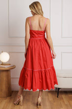 Load image into Gallery viewer, RUSTIC DREAM RED WOVEN MIDI DRESS
