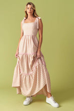 Load image into Gallery viewer, IMAGINE THAT GREEN PINK PLAID MIDI DRESS

