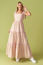 Load image into Gallery viewer, IMAGINE THAT GREEN PINK PLAID MIDI DRESS
