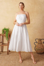 Load image into Gallery viewer, BACK AND FORTH EYELET MIDI DRESS
