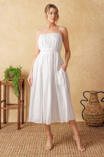 Load image into Gallery viewer, BACK AND FORTH EYELET MIDI DRESS
