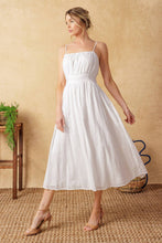 Load image into Gallery viewer, BACK AND FORTH EYELET MIDI DRESS
