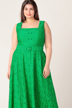 Load image into Gallery viewer, DAFFODILS &amp; DAYDREAMS WOVEN LACE MIDI DRESS
