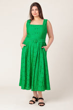 Load image into Gallery viewer, DAFFODILS &amp; DAYDREAMS WOVEN LACE MIDI DRESS
