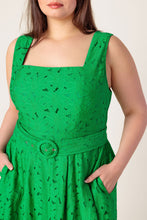 Load image into Gallery viewer, DAFFODILS &amp; DAYDREAMS WOVEN LACE MIDI DRESS
