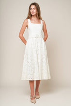 Load image into Gallery viewer, DAFFODILS &amp; DAYDREAMS WOVEN LACE MIDI DRESS
