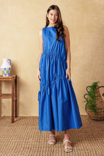 Load image into Gallery viewer, LITTLE MOMENTS BLUE WOVEN MIDI DRESS
