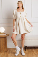 Load image into Gallery viewer, FOR THE DAY WOVEN TWILL MINI DRESS
