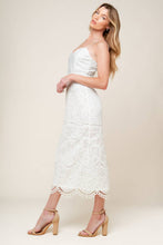 Load image into Gallery viewer, THE JOSEPHINE OFF WHITE WOVEN MIDI DRESS
