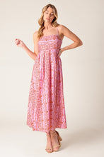 Load image into Gallery viewer, THE EVETTE PINK WOVEN MIDI DRESS
