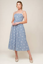 Load image into Gallery viewer, LAYTON IVORY BLUE WOVEN MIDI DRESS
