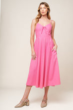 Load image into Gallery viewer, LET THE LIGHT PINK WOVEN MIDI DRESS
