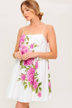 Load image into Gallery viewer, GARDEN WHISPERS PINK FLORAL WOVEN MINI DRESS
