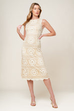 Load image into Gallery viewer, PRETTIEST ENERGY CREAM LACE MIDI DRESS
