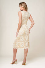 Load image into Gallery viewer, PRETTIEST ENERGY CREAM LACE MIDI DRESS
