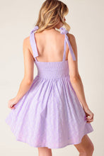 Load image into Gallery viewer, NIGHT TO REMEMBER LAVENDER WOVEN MINI DRESS
