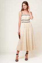 Load image into Gallery viewer, TERRIFIC TIMING CREAM WOVEN MIDI DRESS
