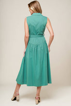 Load image into Gallery viewer, WISHING WELL TEAL GREEN WOVEN MIDI DRESS
