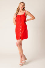 Load image into Gallery viewer, CHASING JOY RED WOVEN MINI DRESS
