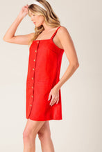 Load image into Gallery viewer, CHASING JOY RED WOVEN MINI DRESS
