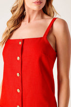 Load image into Gallery viewer, CHASING JOY RED WOVEN MINI DRESS
