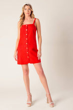 Load image into Gallery viewer, CHASING JOY RED WOVEN MINI DRESS
