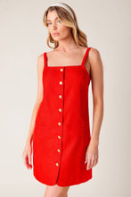 Load image into Gallery viewer, CHASING JOY RED WOVEN MINI DRESS
