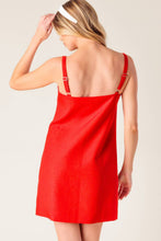 Load image into Gallery viewer, CHASING JOY RED WOVEN MINI DRESS
