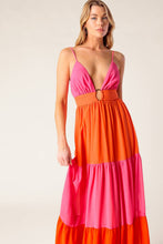 Load image into Gallery viewer, REGAL RISE WOVEN COLOR BLOCKED MAXI DRESS
