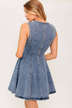 Load image into Gallery viewer, CAUGHT IN A MOMENT DENIM MINI DRESS
