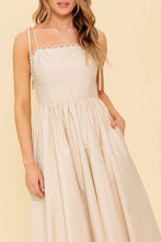 Load image into Gallery viewer, REGAL CUTIE CREAM WOVEN MIDI DRESS
