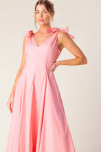 Load image into Gallery viewer, ON THE RIGHT TRACK PEACH WOVEN MIDI DRESS
