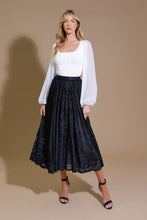 Load image into Gallery viewer, EASE MY MIND VELVET MIDI SKIRT
