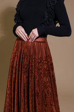 Load image into Gallery viewer, EASE MY MIND VELVET MIDI SKIRT
