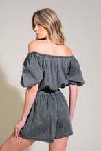 Load image into Gallery viewer, TINY TEMPTATIONS DENIM ROMPER
