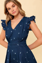 Load image into Gallery viewer, THE FELICITY DARK INDIGO WOVEN ROMPER
