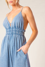 Load image into Gallery viewer, CAN'T CONVINCE ME ACID BLUE DENIM JUNPSUIT

