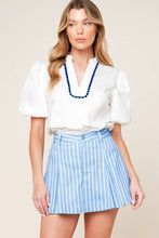 Load image into Gallery viewer, VALERIA POWDER BLUE WOVEN SKORT
