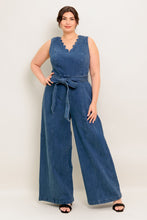 Load image into Gallery viewer, WHERE THE NIGHT MEDIUM INDIGO DENIM JUMPSUIT
