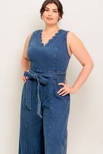 Load image into Gallery viewer, WHERE THE NIGHT MEDIUM INDIGO DENIM JUMPSUIT
