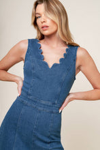 Load image into Gallery viewer, WHERE THE NIGHT MEDIUM INDIGO DENIM JUMPSUIT
