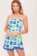 Load image into Gallery viewer, TELL ME WHITE BLUE WOVEN ROMPER
