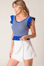 Load image into Gallery viewer, OUT WEST BLUE SWEATER KNIT TOP
