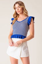 Load image into Gallery viewer, OUT WEST BLUE SWEATER KNIT TOP
