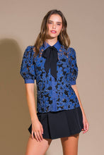 Load image into Gallery viewer, DANCE WITH ME DENIM JACQUARD TOP
