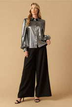 Load image into Gallery viewer, FLIRTY VIBES FOIL COATED TOP
