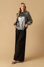 Load image into Gallery viewer, FLIRTY VIBES FOIL COATED TOP
